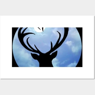 Deer in the Moonlight Posters and Art
